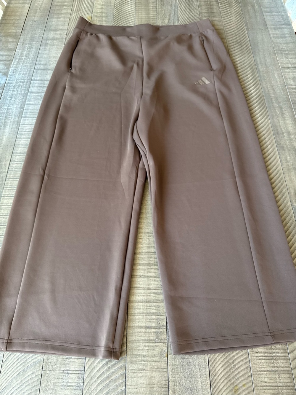 adidas Adidas Wide-Leg Chocolate Brown Yoga Track Pants Women’s Size 2XL
